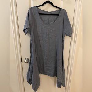 Blue Linen Blouse